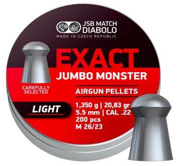 Пули JSB Exact Jumbo Monster Light 5,52 мм, 1,350 грамм, 200 штук