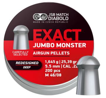 Пули JSB Exact Jumbo Monster Diabolo Redisigned DEEP 5,52 мм, 1,645 грамм, 200 штук